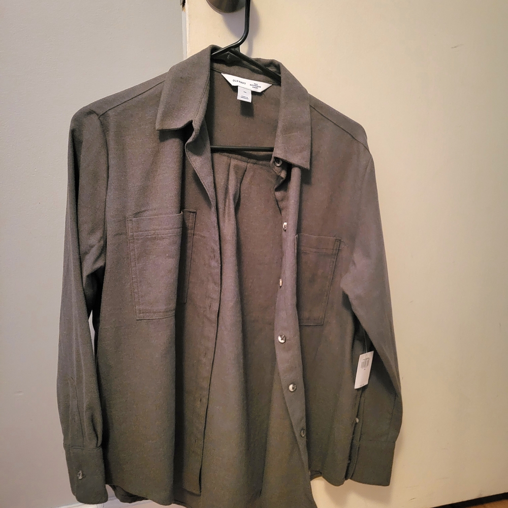 Old Navy Green Button Down Shirt Top